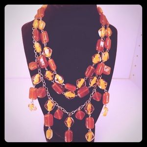 Marble vintage bib necklace
